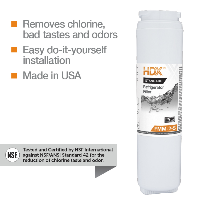 HDX FMM2S Standard Refrigerator Replacement Filter Fits Whirlpool